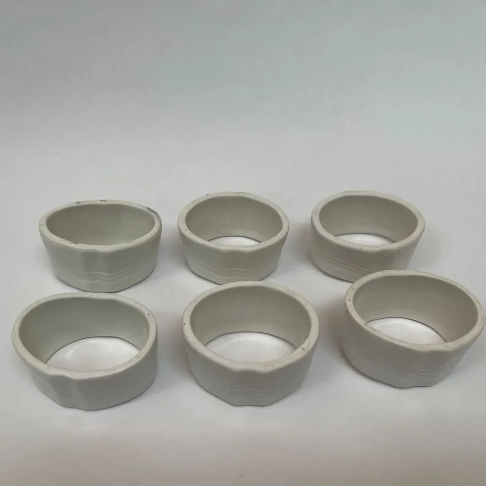 Napkin‎ Rings All White Lot of 6